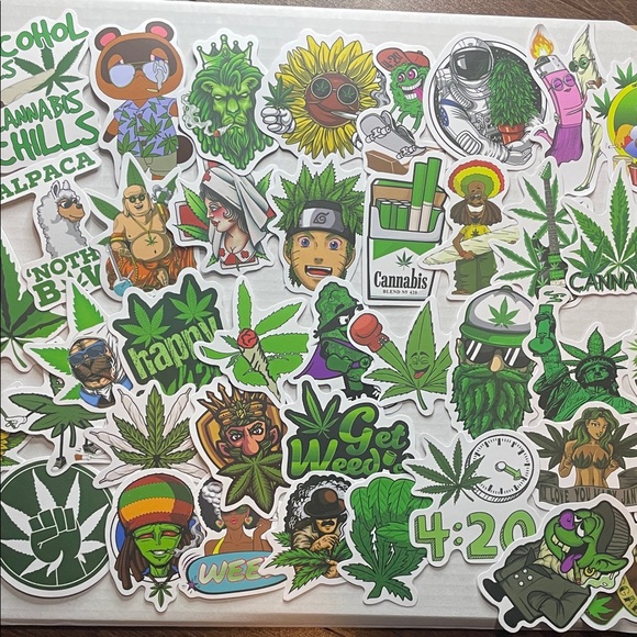 Other - Cannabis Themed Sticker Pack lot 2 50 pieces ⭐️2 for 11⭐️